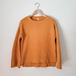 Zara Knitwear Collection Soft Mustard Bell Sleeve Boxy Sweater
